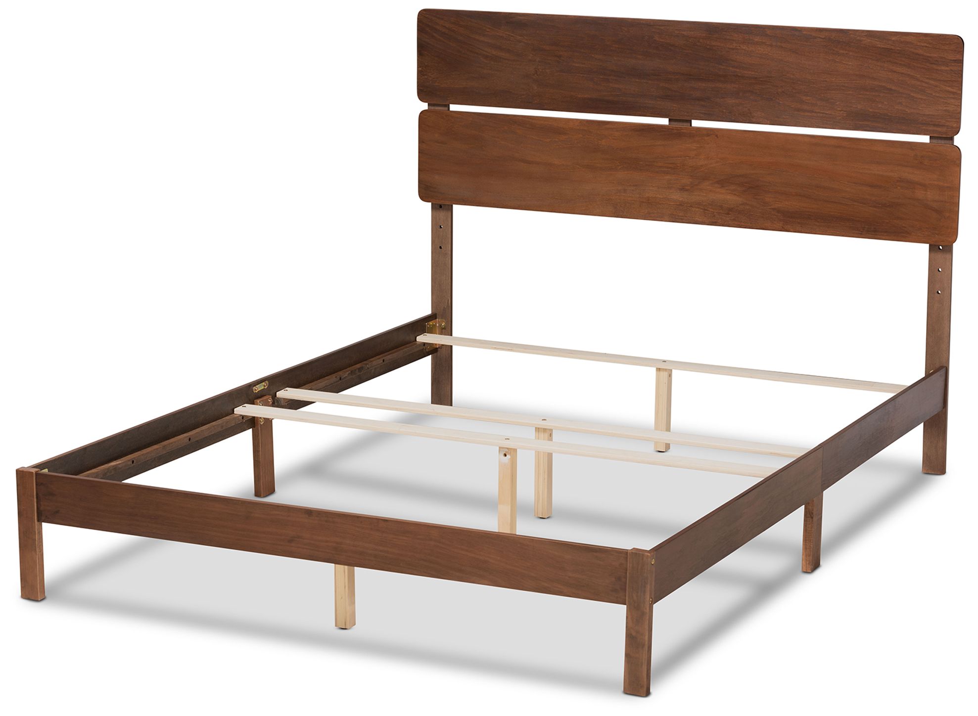 Image 3 Baxton Studio Anthony Walnut Brown Finished Wood Queen Size Panel Bed more views