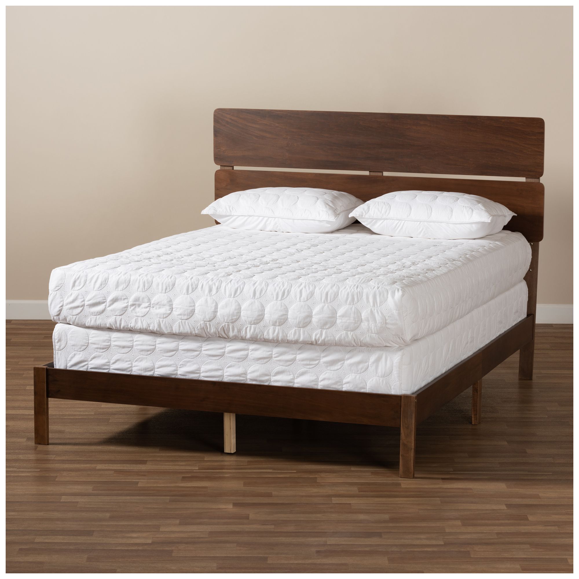 Image 7 Baxton Studio Anthony Walnut Brown Finished Wood Queen Size Panel Bed more views