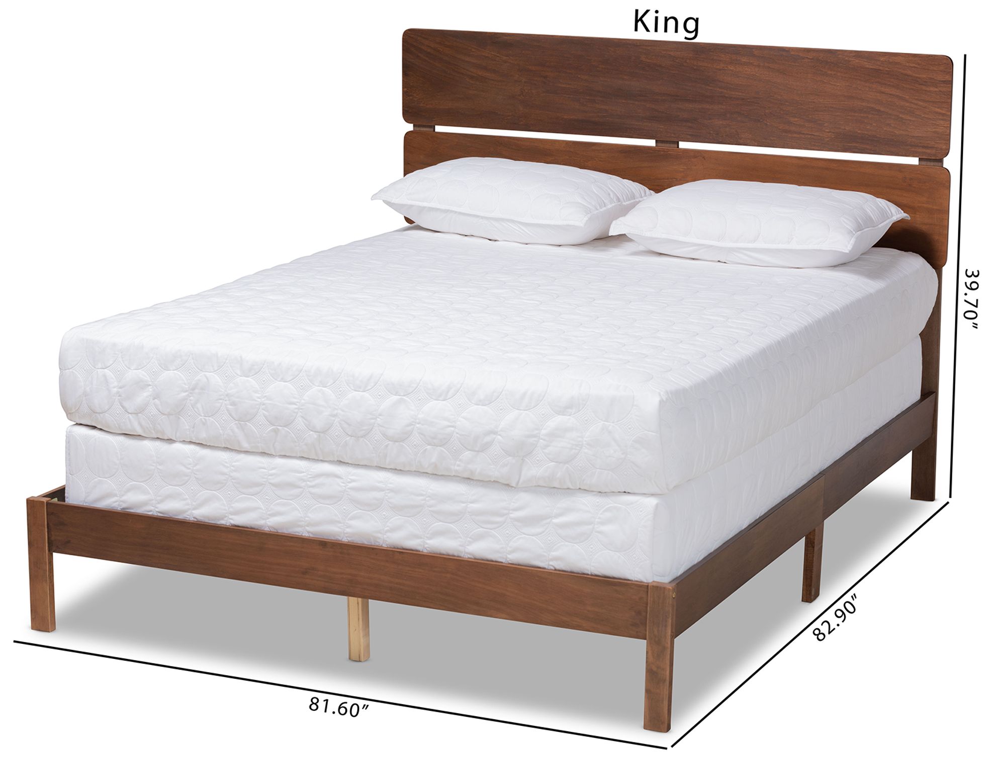 Baxton Studio Anthony Walnut Brown Finished Wood Queen Size Panel Bed