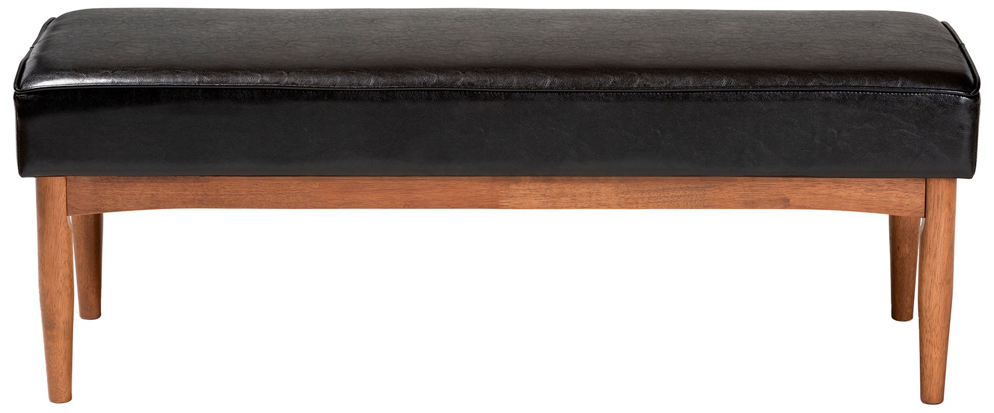 Image 3 Baxton Studio Arvid Dark Brown Faux Leather Upholstered Wood Dining Bench more views