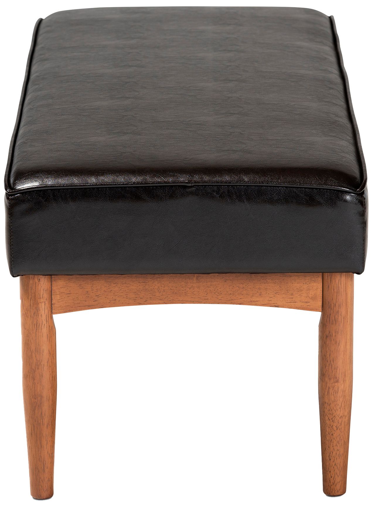 Image 4 Baxton Studio Arvid Dark Brown Faux Leather Upholstered Wood Dining Bench more views