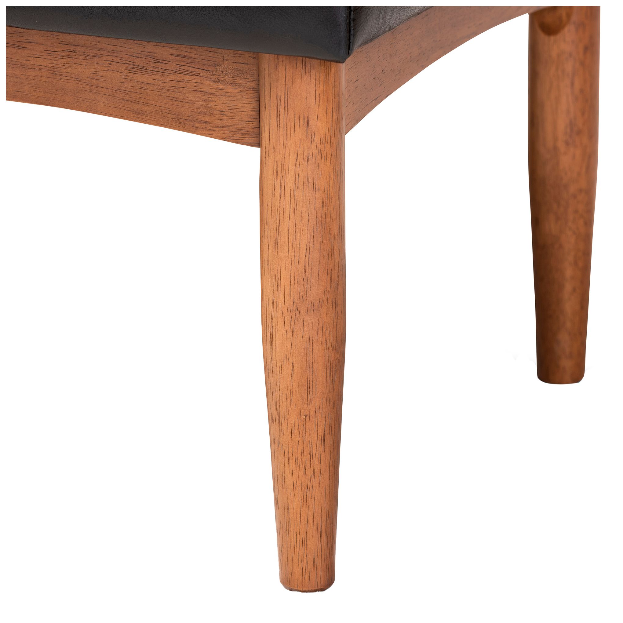 Image 6 Baxton Studio Arvid Dark Brown Faux Leather Upholstered Wood Dining Bench more views