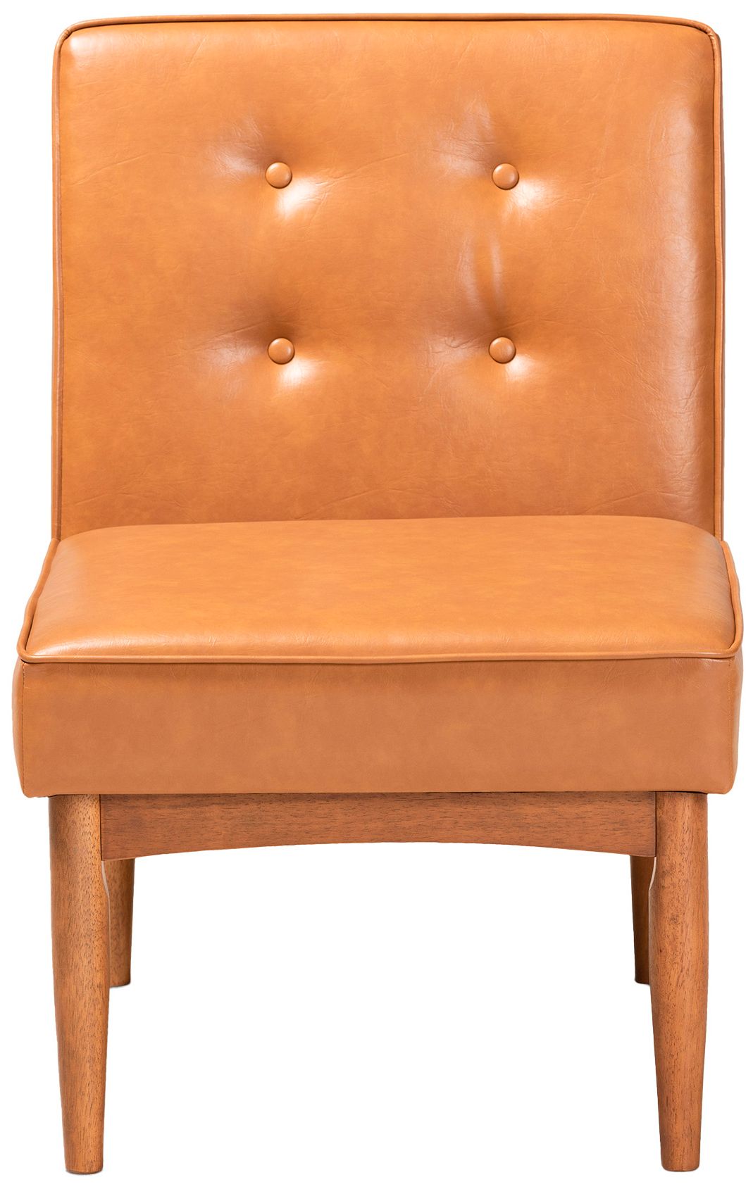 Image 3 Baxton Studio Arvid Tan Faux Leather Upholstered Wood Dining Chair more views