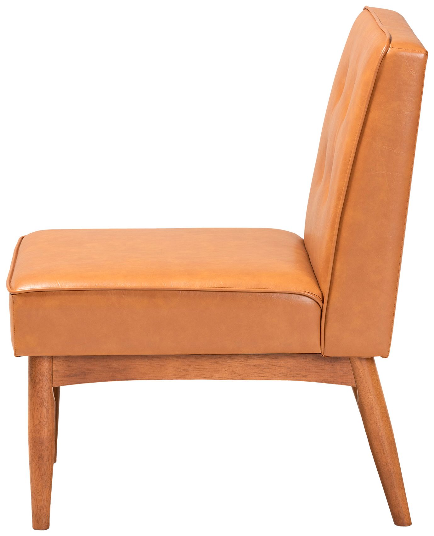 Image 4 Baxton Studio Arvid Tan Faux Leather Upholstered Wood Dining Chair more views