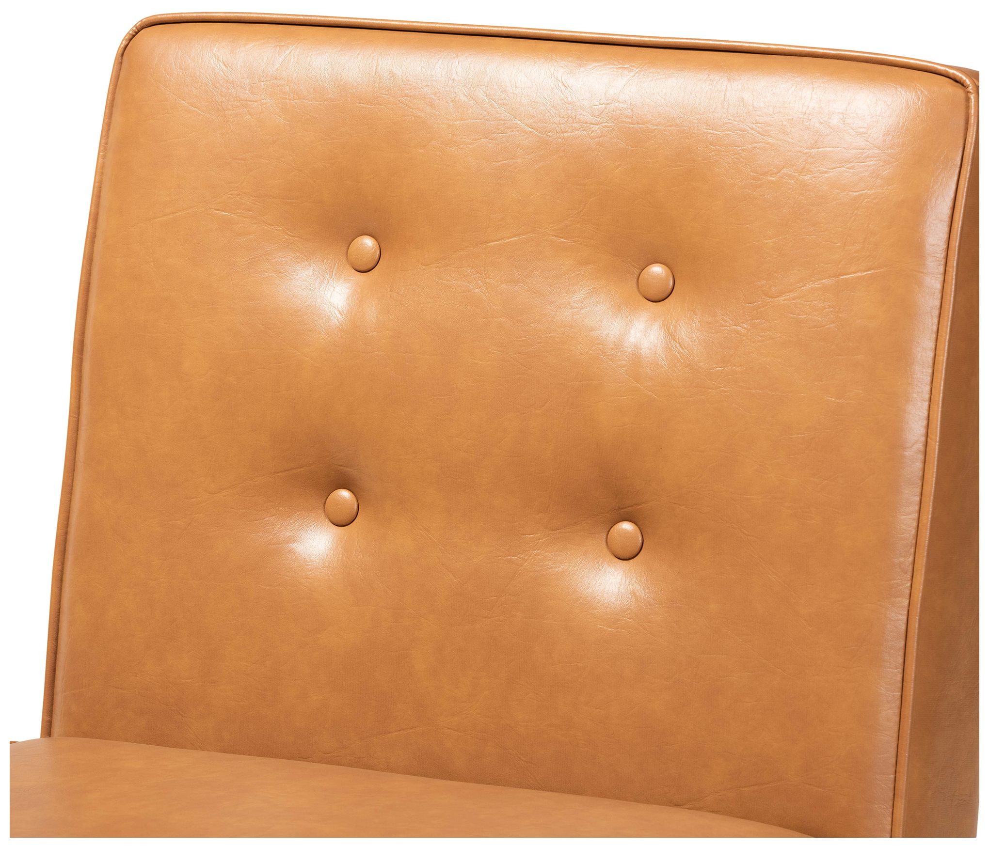 Image 6 Baxton Studio Arvid Tan Faux Leather Upholstered Wood Dining Chair more views