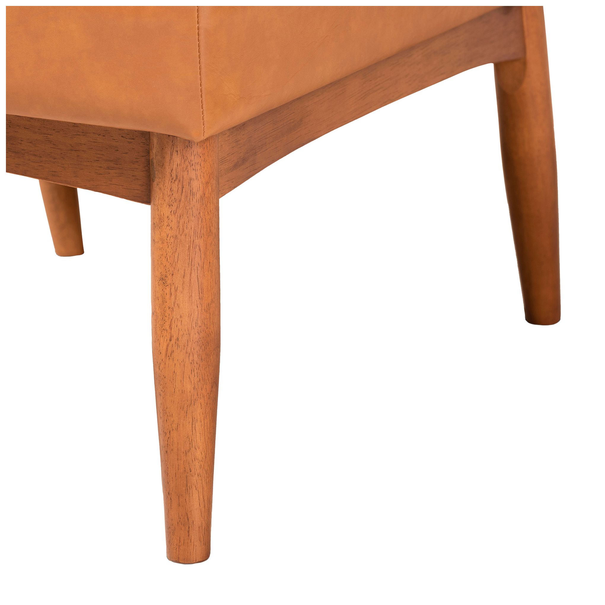 Image 7 Baxton Studio Arvid Tan Faux Leather Upholstered Wood Dining Chair more views