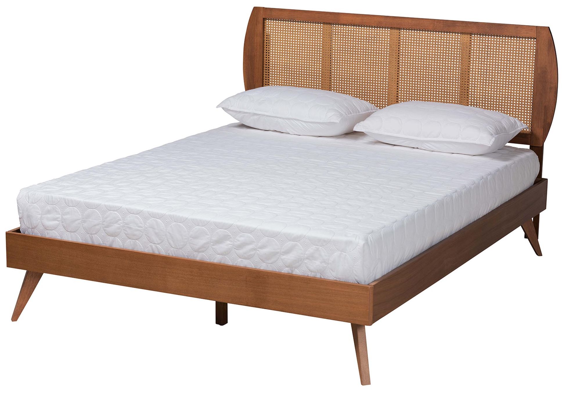 Image 3 Baxton Studio Asami Wood and Woven Rattan Queen Size 5-Piece Bedroom Set more views