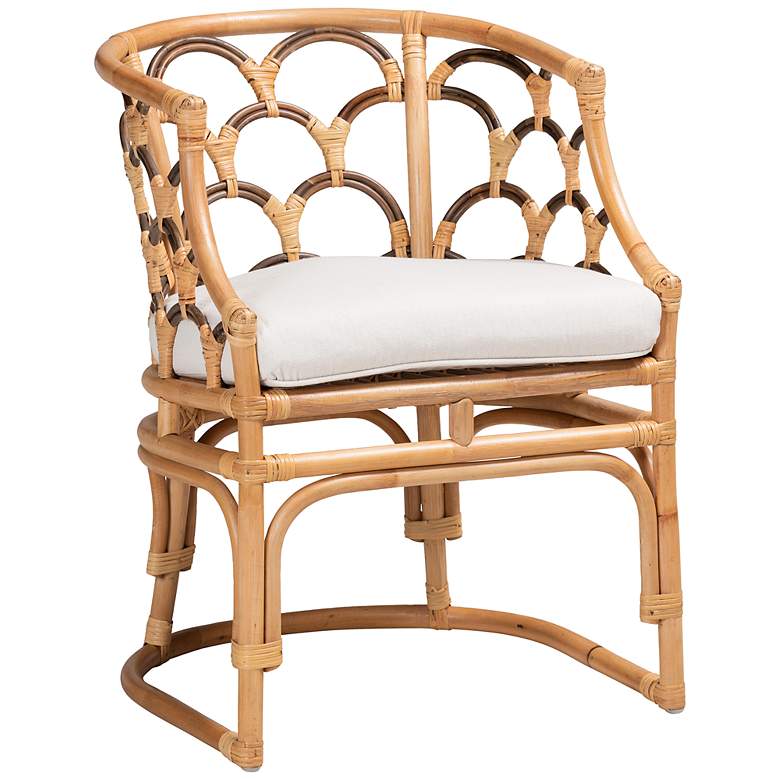 Image 2 Baxton Studio Aster Natural Brown Rattan Accent Armchair