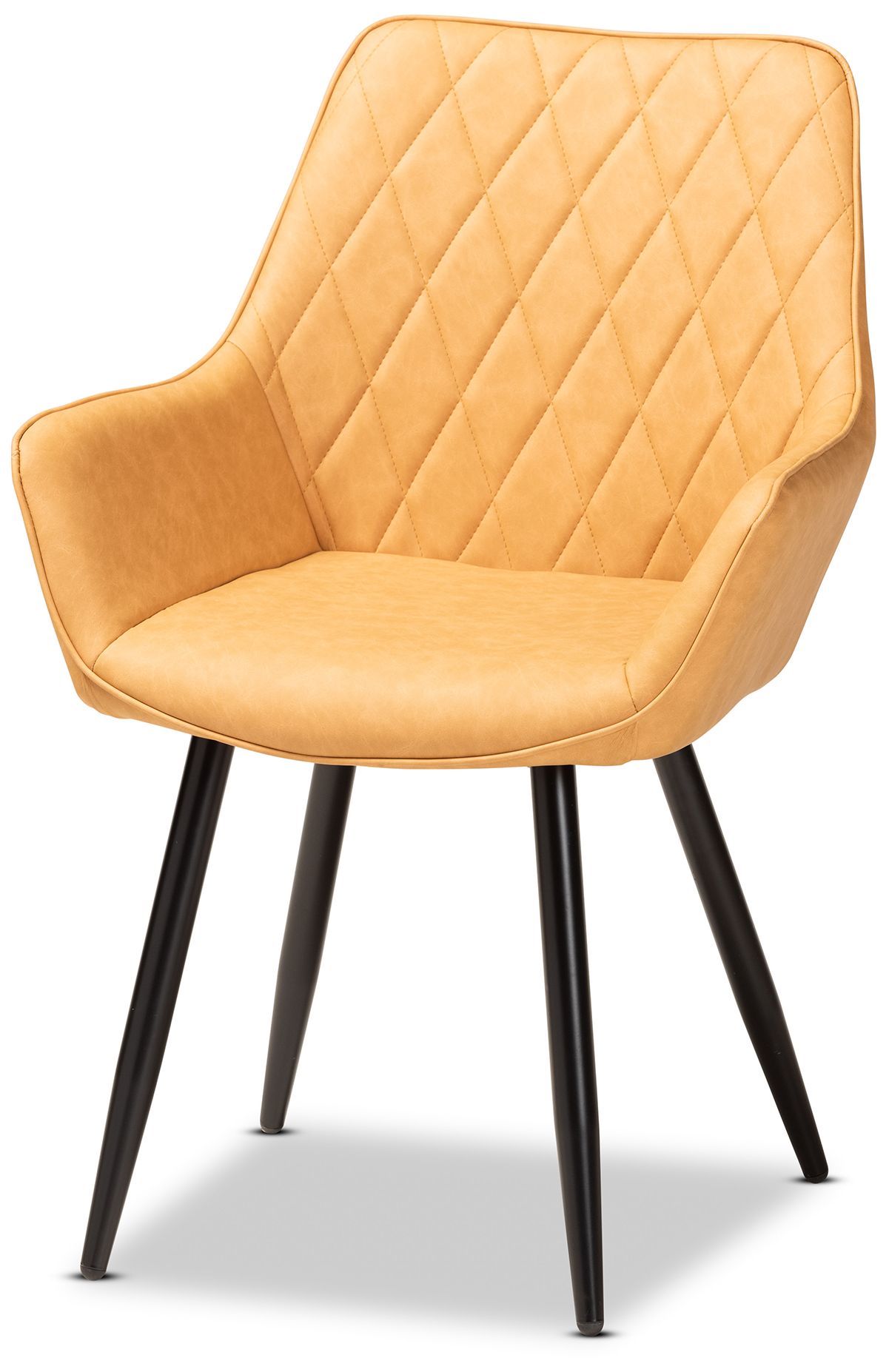 Image 3 Baxton Studio Astrid Tan Faux Leather Upholstered 4-Piece Dining Chair Set more views