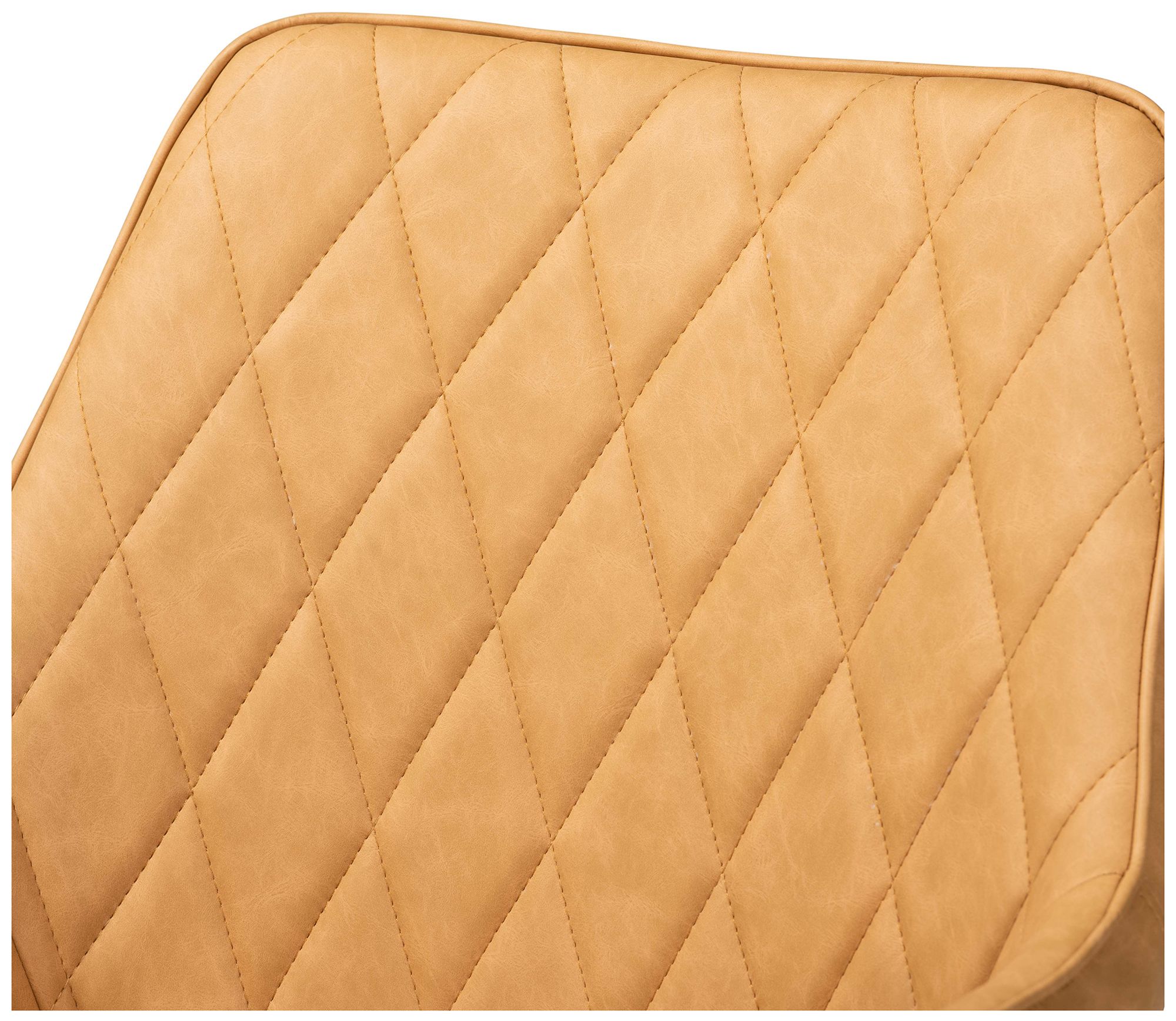 Image 4 Baxton Studio Astrid Tan Faux Leather Upholstered 4-Piece Dining Chair Set more views