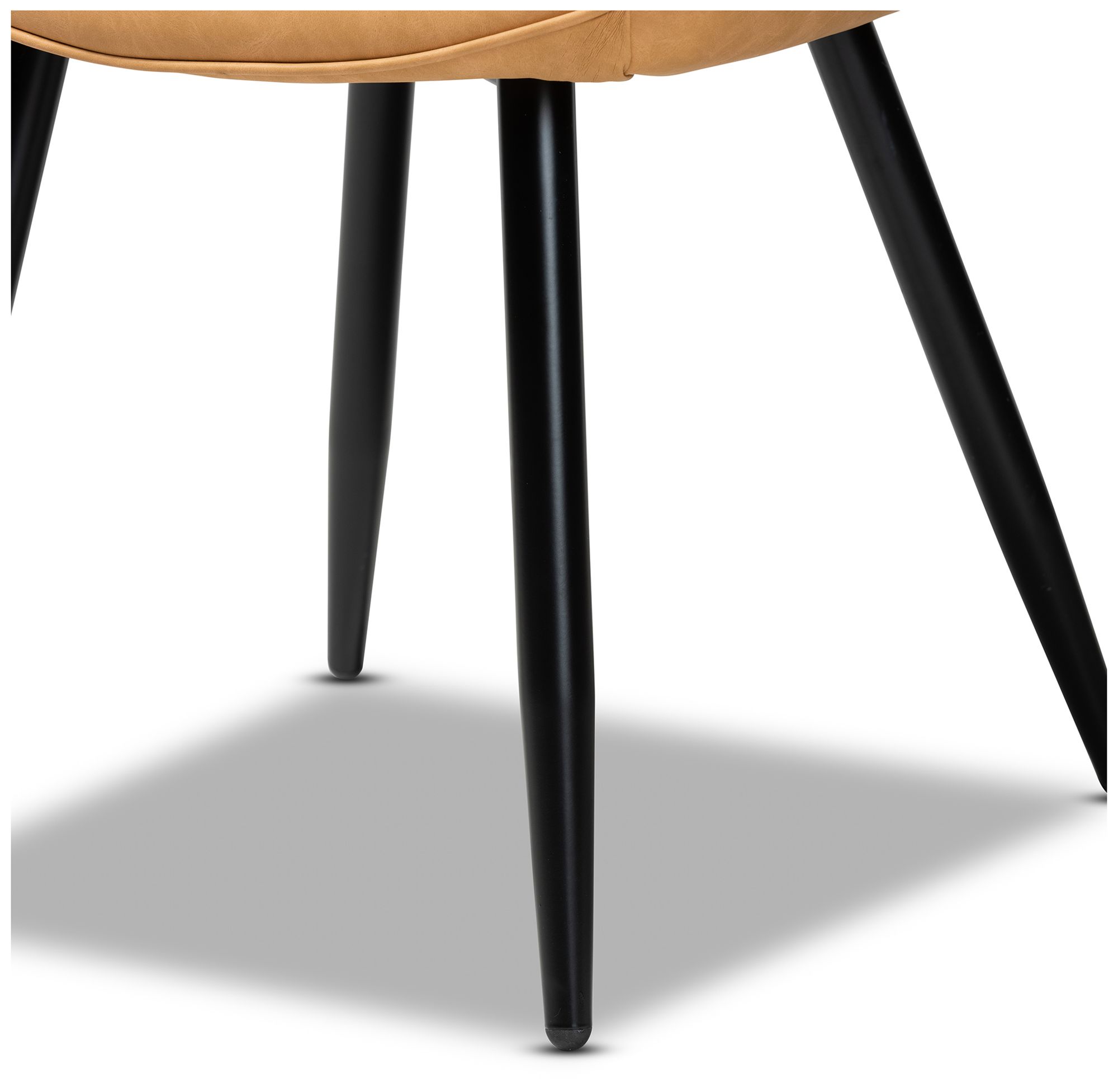 Image 5 Baxton Studio Astrid Tan Faux Leather Upholstered 4-Piece Dining Chair Set more views