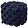 Baxton Studio Asuka Navy Moroccan Inspired Pouf Ottoman