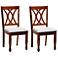Baxton Studio Augustine Grey Fabric Upholstered 2-Piece Dining Chair Set