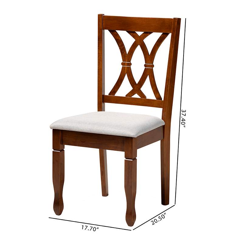 Image 3 Baxton Studio Augustine Grey Fabric Upholstered 2-Piece Dining Chair Set more views