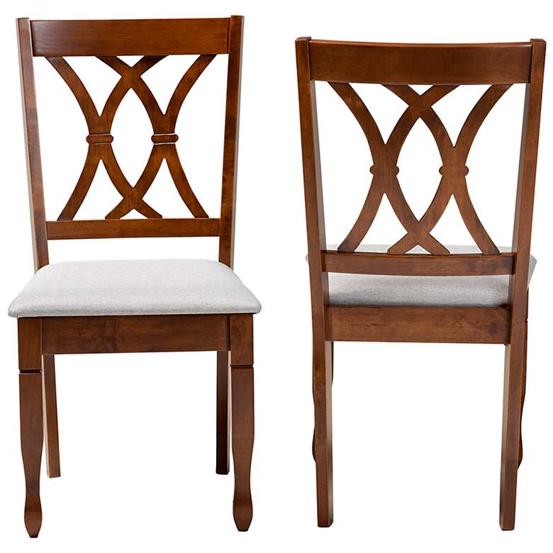 Image 5 Baxton Studio Augustine Grey Fabric Upholstered 2-Piece Dining Chair Set more views