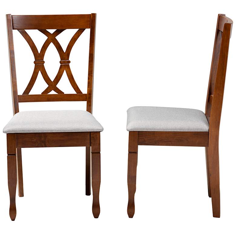 Image 7 Baxton Studio Augustine Grey Fabric Upholstered 2-Piece Dining Chair Set more views