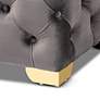 Baxton Studio Avara Gray Velvet Button Tufted Bench Ottoman
