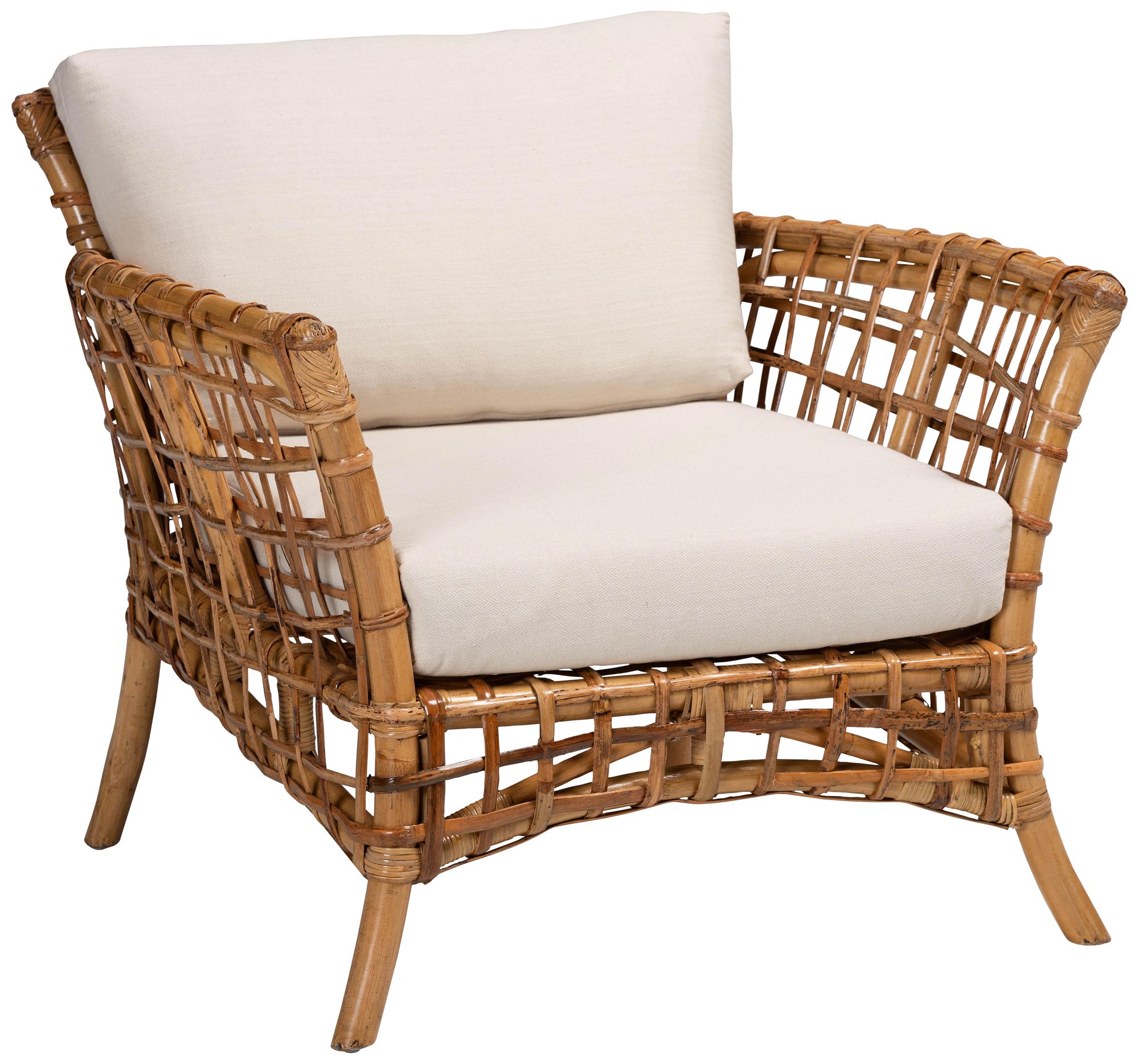 Image 2 Baxton Studio Babette Natural Brown Rattan Arm Chair
