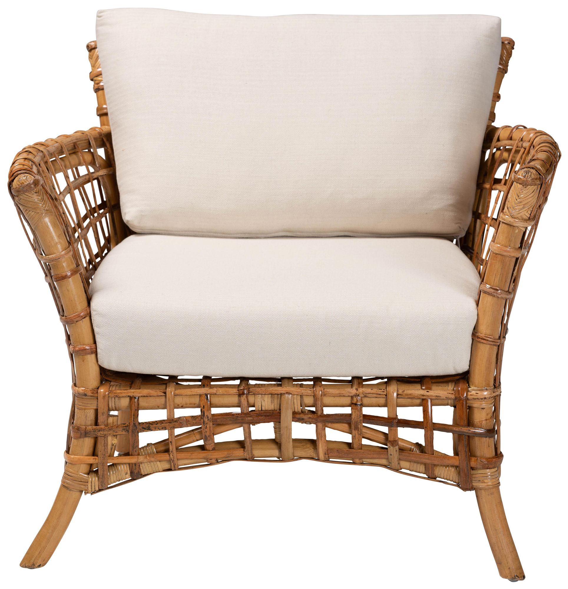 Image 6 Baxton Studio Babette Natural Brown Rattan Arm Chair more views