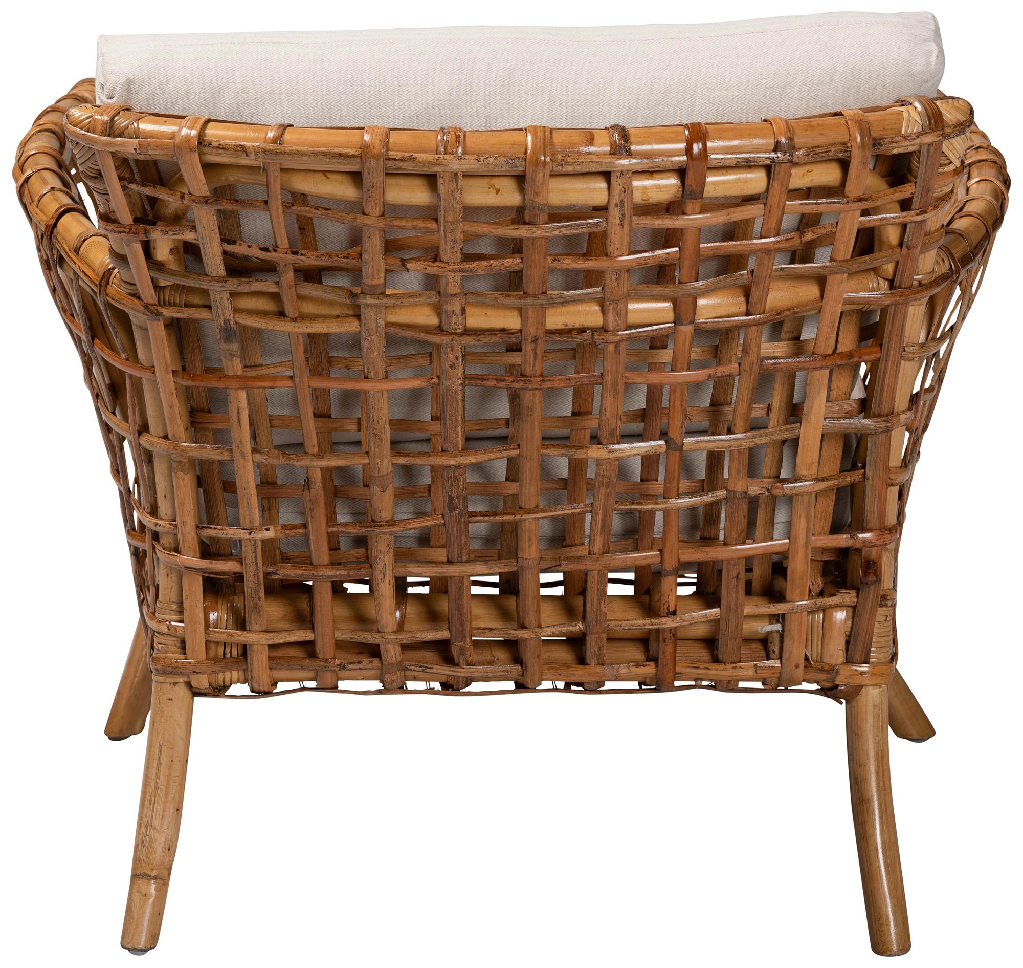 Baxton Studio Babette Natural Brown Rattan Arm Chair