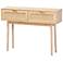Baxton Studio Baird Light Oak Brown Finished Rattan 2-Drawer Console Table