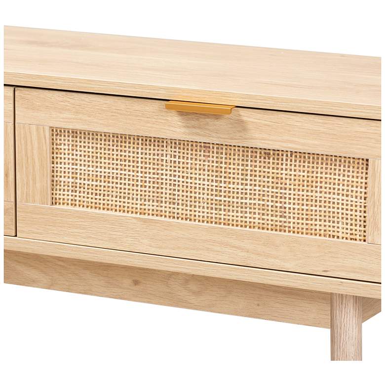 Image 6 Baxton Studio Baird Light Oak Brown Finished Rattan 2-Drawer Console Table more views