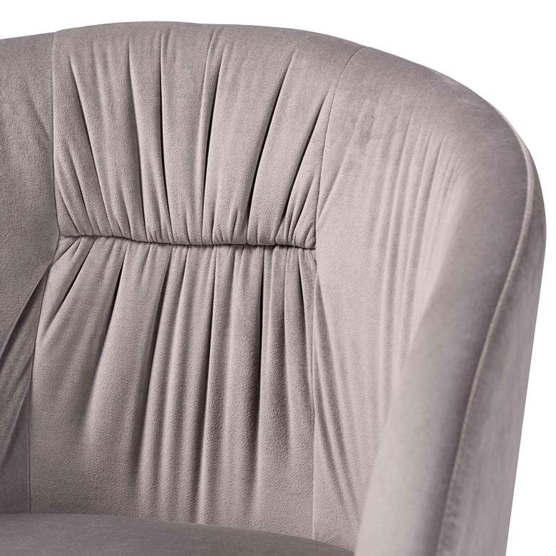 Image 3 Baxton Studio Ballard 24" Wide Gray Velvet Fabric Dining Accent Chair more views
