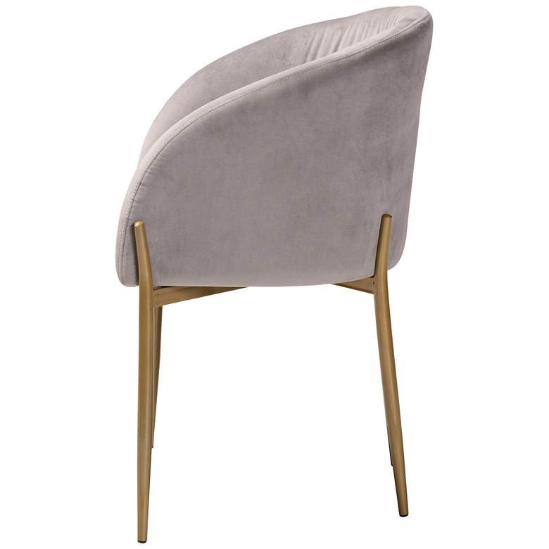 Image 7 Baxton Studio Ballard 24" Wide Gray Velvet Fabric Dining Accent Chair more views