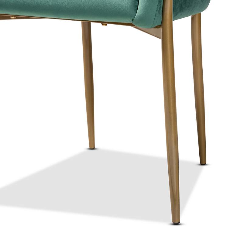 Image 4 Baxton Studio Ballard Green Velvet Fabric Dining Chair more views