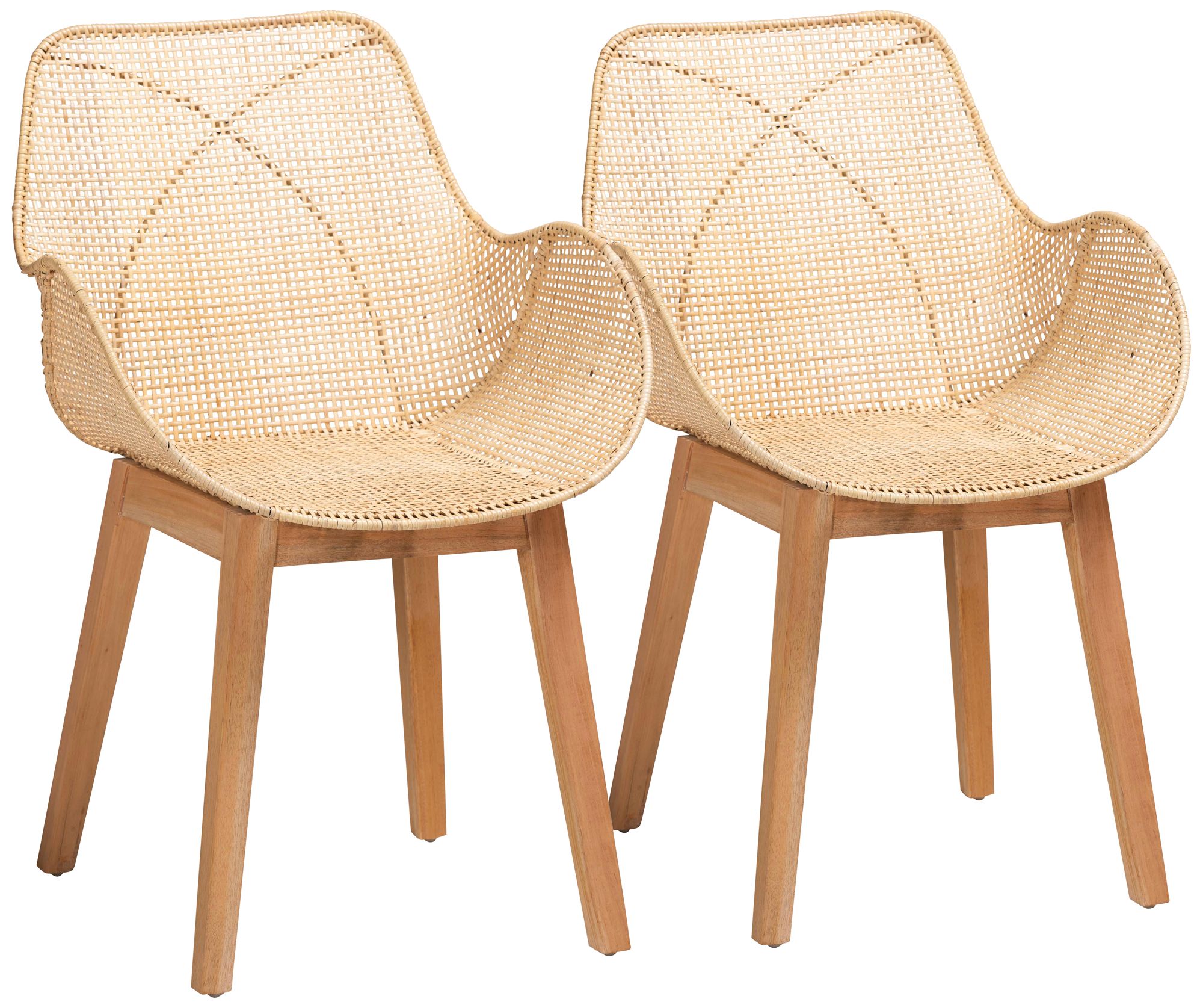 Image 2 Baxton Studio Ballerina 2-Piece Dining Chair Set