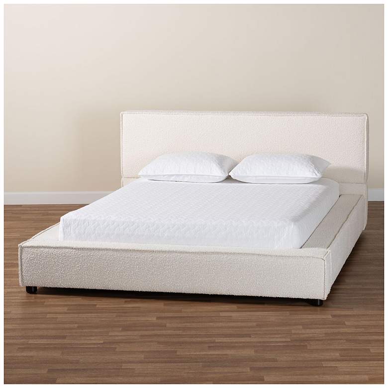 Image 1 Baxton Studio Bardia Modern Cream Boucle Queen Platform Bed