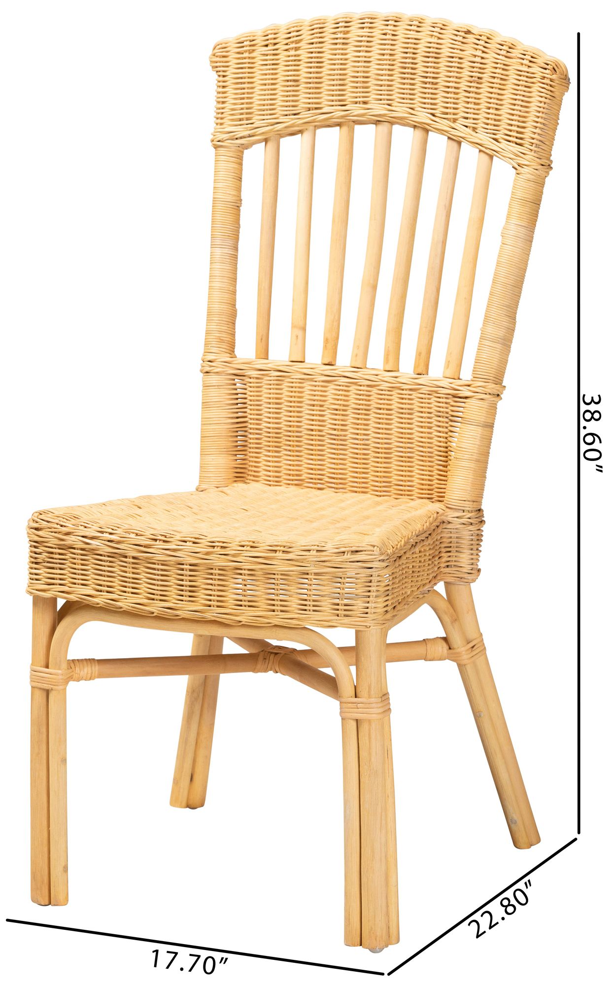 Baxton Studio Barito Natural Brown Rattan Dining Chair