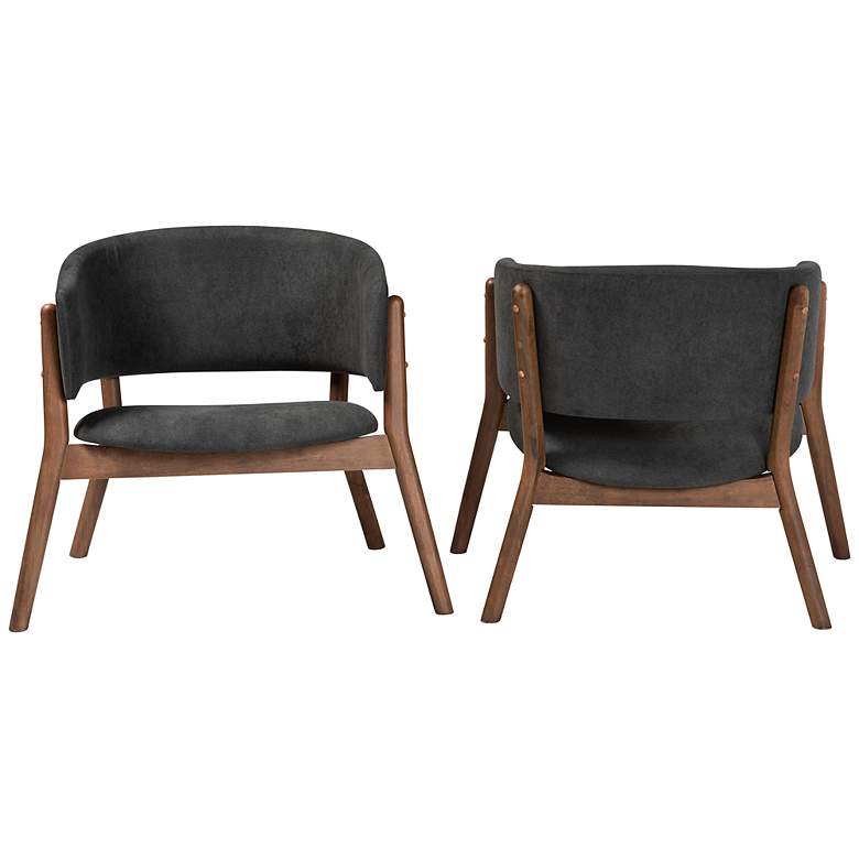 Image 5 Baxton Studio Baron Dark Gray Fabric Accent Chairs Set of 2 more views