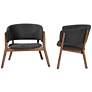 Baxton Studio Baron Dark Gray Fabric Accent Chairs Set of 2 in scene