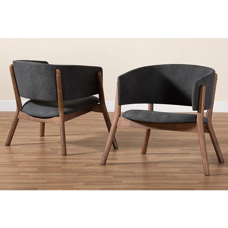 Image 7 Baxton Studio Baron Dark Gray Fabric Accent Chairs Set of 2 more views