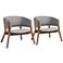 Baxton Studio Baron Light Gray Fabric Accent Chairs Set of 2