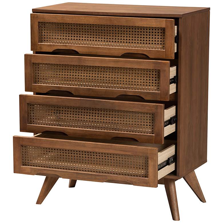 Image 6 Baxton Studio Barrett 30" Wide Walnut Brown 4-Drawer Chest more views