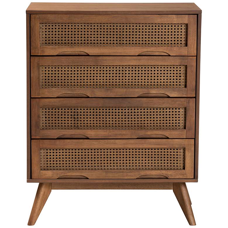Image 7 Baxton Studio Barrett 30" Wide Walnut Brown 4-Drawer Chest more views