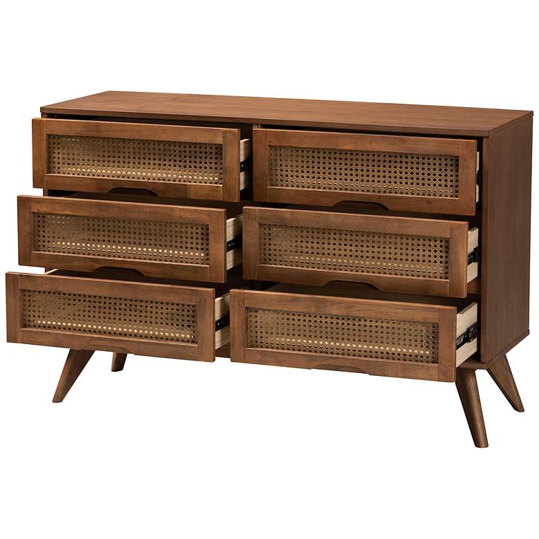 Image 6 Baxton Studio Barrett 47 1/4"W Walnut Brown 6-Drawer Dresser more views