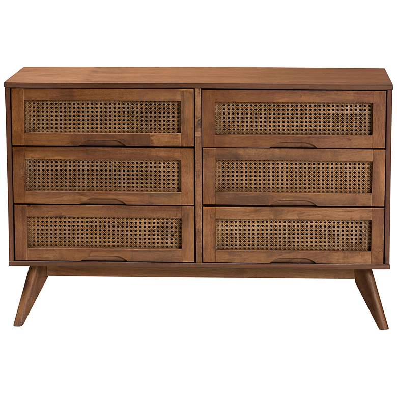 Image 7 Baxton Studio Barrett 47 1/4"W Walnut Brown 6-Drawer Dresser more views