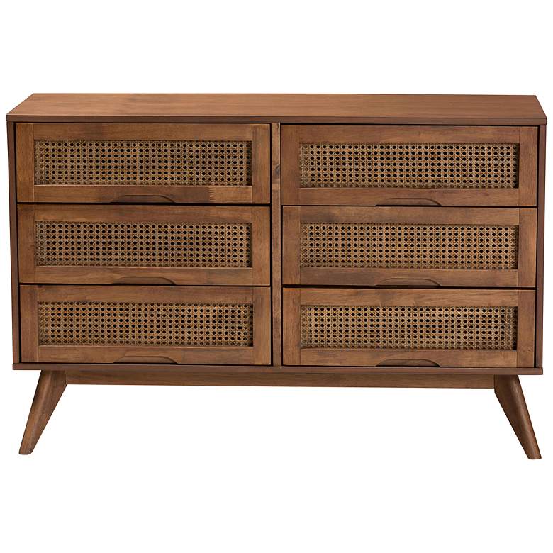 Image 7 Baxton Studio Barrett 47 1/4 inchW Walnut Brown 6-Drawer Dresser more views