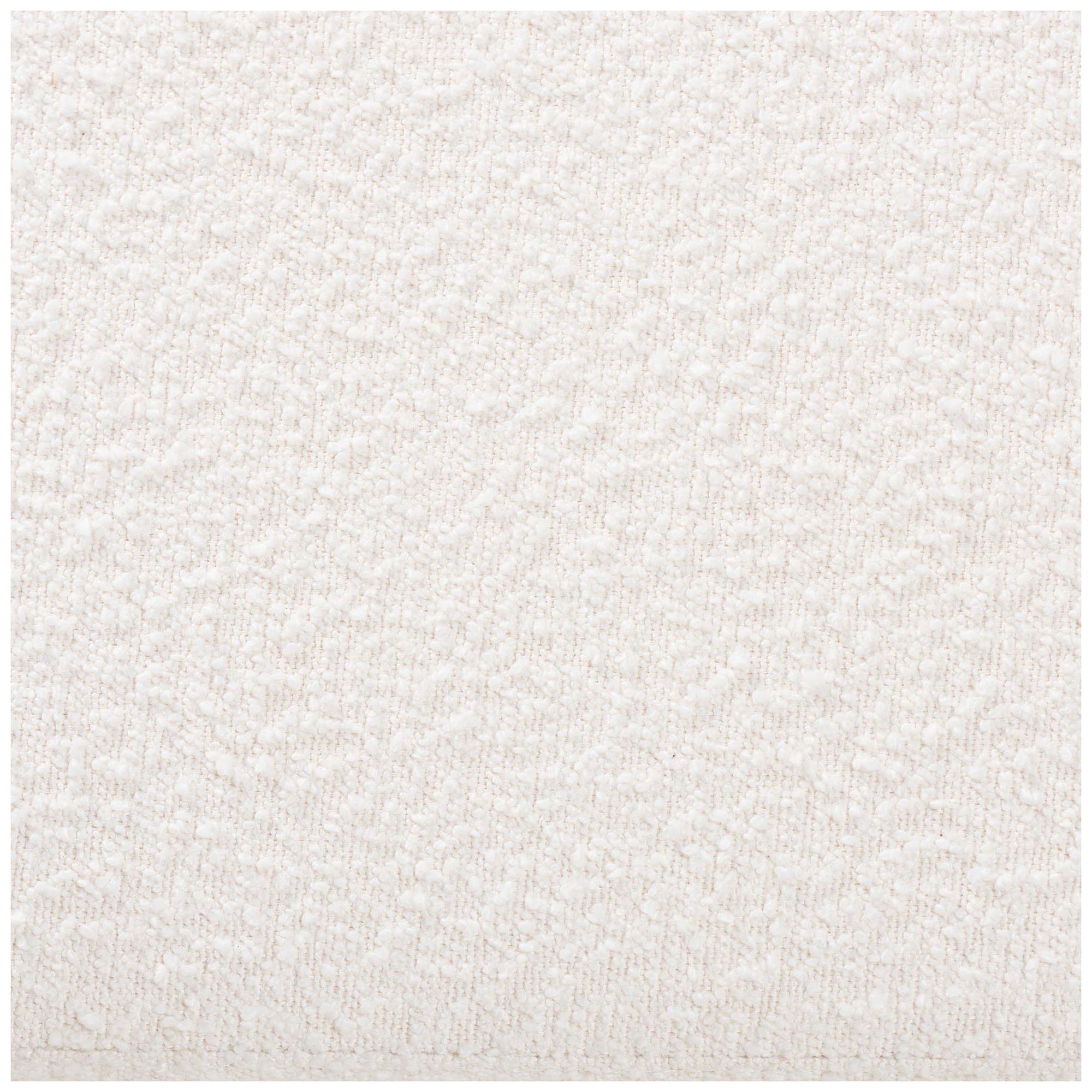 Baxton Studio Basira  Cream Boucle Fabric Storage Bench with Woven Rattan