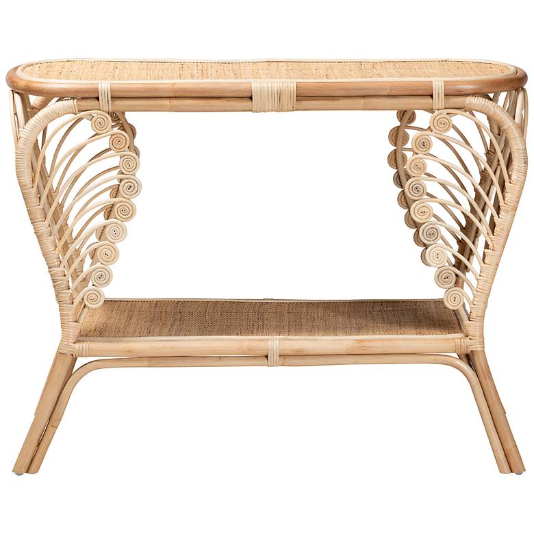 Image 6 Baxton Studio Bastet 39 1/2" Wide Natural Rattan 2-Tier Console Table more views