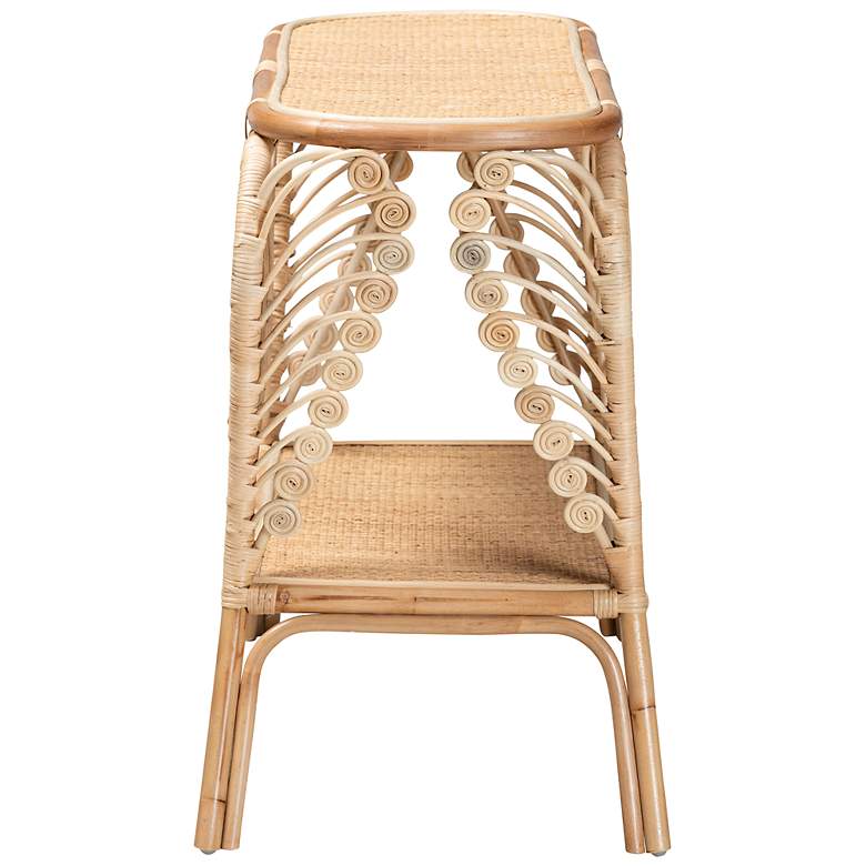 Image 7 Baxton Studio Bastet 39 1/2" Wide Natural Rattan 2-Tier Console Table more views