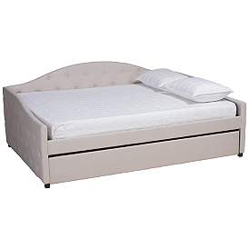 Image2 of Baxton Studio Becker Fabric Upholstered Queen Size Daybed with Trundle