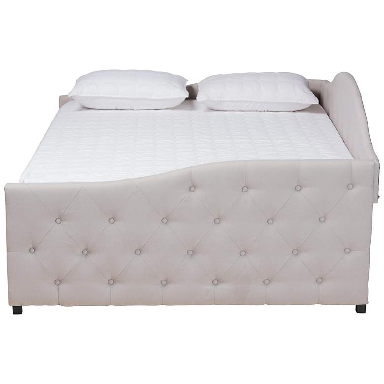 Image 6 Baxton Studio Becker Fabric Upholstered Queen Size Daybed with Trundle more views
