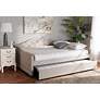 Baxton Studio Becker Fabric Upholstered Queen Size Daybed with Trundle in scene