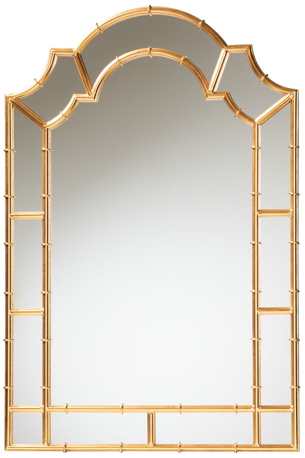 Image 2 Baxton Studio Bedivere Modern Antique Goldleaf Metal Accent Wall Mirror