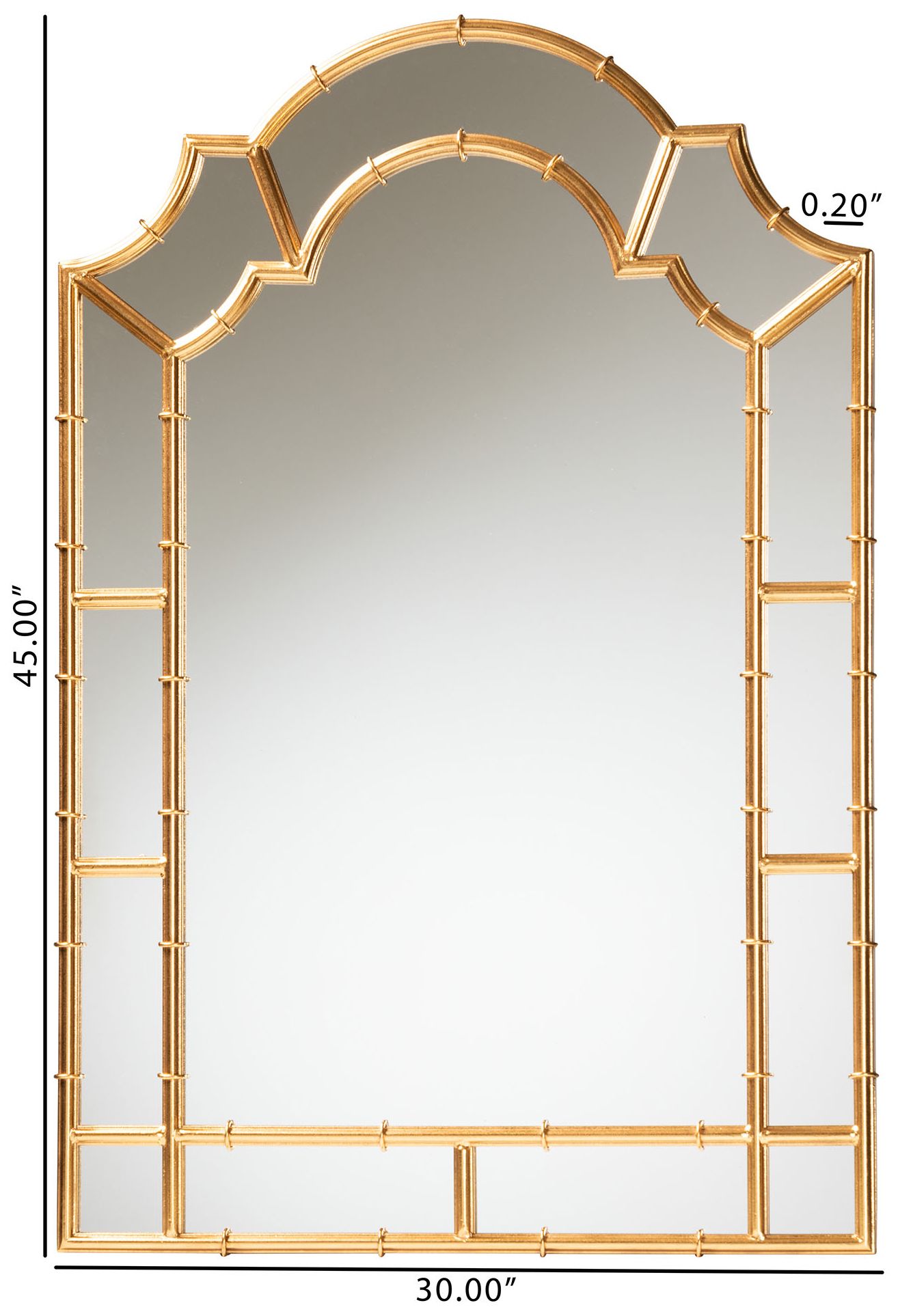 Image 4 Baxton Studio Bedivere Modern Antique Goldleaf Metal Accent Wall Mirror more views