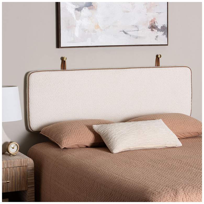 Image 1 Baxton Studio Belden Boucle Upholstered Wall-Mounted Headboard